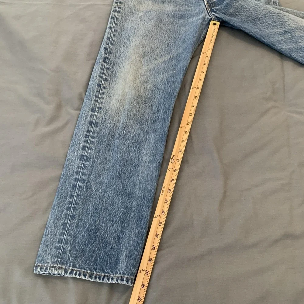 Vintage Levis 501 Jeans Mens 38x33 Blue Medium Wash Straight Distressed (Paint)